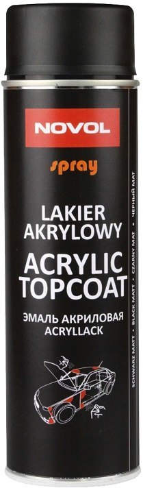 NOVOL SPRAY ACRYL TOPCOAT CZARNY MAT 500 ML NOVOL SPRAY ACRYL TOPCOAT CZARNY MAT 500 ML