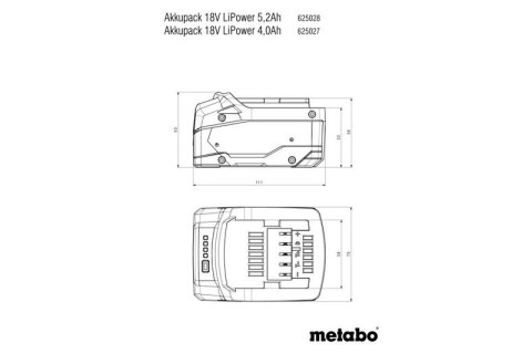 METABO AKUMULATOR LI-POWER 18V 4.0 AH METABO AKUMULATOR LI-POWER 18V 4.0 AH