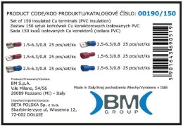 BM GROUP ZESTAW KOŃCÓWEK KONEKTOROWYCH IZOLOWANYCH 150 SZTUK