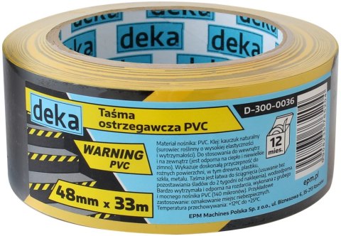 DEKA TAŚMA OSTRZEGAWCZA ŻÓŁTO-CZARNA 48MM*33M