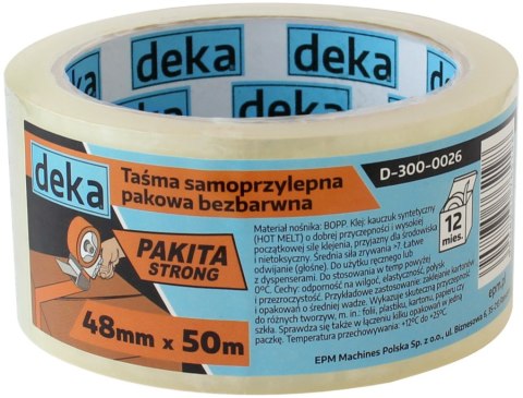 DEKA TAŚMA PAKOWA BEZBARWNA STRONG 48MM*50M DEKA TAŚMA PAKOWA BEZBARWNA STRONG 48MM*50M