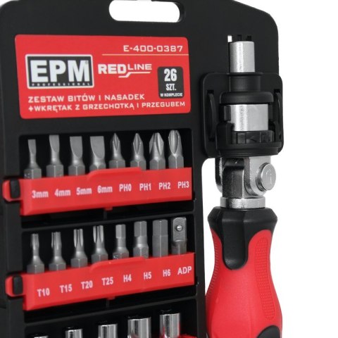 EPM ZESTAW BITÓW I NASADEK RED LINE 26 SZT. EPM ZESTAW BITÓW I NASADEK RED LINE 26 SZT.