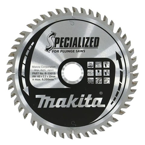 MAKITA PIŁA SPIEKOWA DO DREWNA SPECJALIZED 165*20MM 48Z