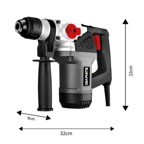 GRAPHITE MŁOT UDAROWY OBROTOWY SDS+ 900W, UDAR 4J WALIZKA GRAPHITE MŁOT UDAROWY OBROTOWY SDS+ 900W, UDAR 4J WALIZKA