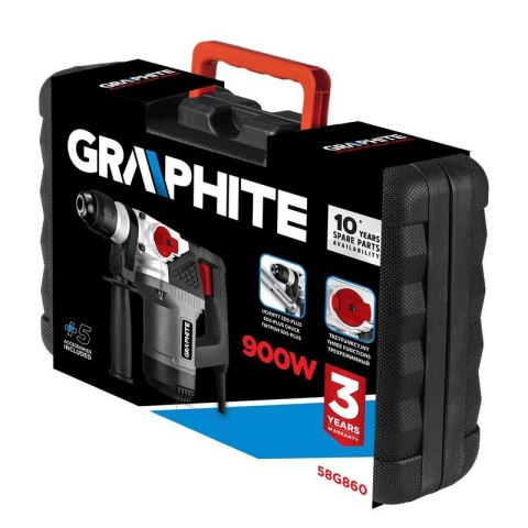 GRAPHITE MŁOT UDAROWY OBROTOWY SDS+ 900W, UDAR 4J WALIZKA GRAPHITE MŁOT UDAROWY OBROTOWY SDS+ 900W, UDAR 4J WALIZKA