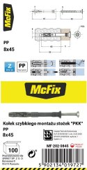 MC FIX KOŁEK SZYBKI MONTAŻ STOŻEK PP 8*45MM