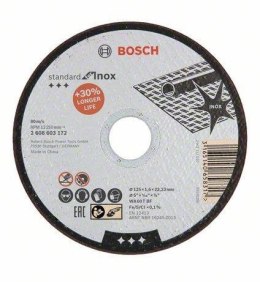 BOSCH TARCZA PŁASKA INOX T1A 125*1.6*22 INOX-STANDARD