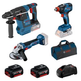 BOSCH ZESTAW NARZĘDZI GBH 18V-26+GWS 18V-10+GDX 18V-200 2*5.0AH