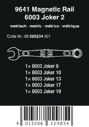 WERA ZESTAW KLUCZY PŁASKO-OCZKOWYCH 6003 JOKER 2+LISTA MAGN.