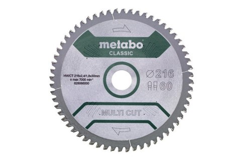 METABO PIŁA TARCZOWA MULTI CUT CLASSIC 216*30MM Z60