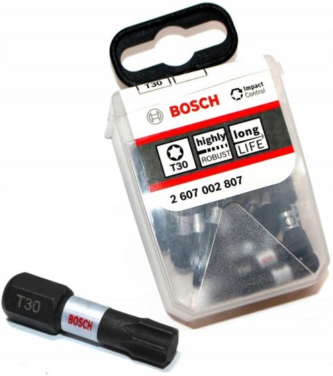 BOSCH BIT, GROT, KOŃCÓWKA T30 25MM IMP 25PCS BOSCH BIT, GROT, KOŃCÓWKA T30 25MM IMP 25PCS