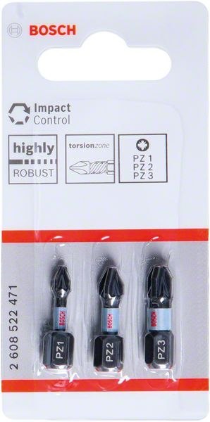 BOSCH ZESTAW BITÓW IMPACT 25MM PZ1,PZ2,PZ3, BOSCH ZESTAW BITÓW IMPACT 25MM PZ1,PZ2,PZ3,