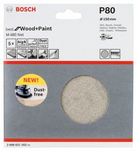 BOSCH SIATKA ŚCIERNA M480 150MM G80 5SZT. BOSCH SIATKA ŚCIERNA M480 150MM G80 5SZT.