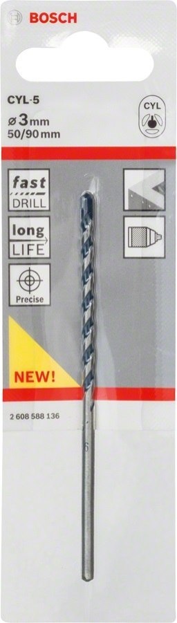 BOSCH WIERTŁO DO GRANITU CYL-5 3*50*90MM BOSCH WIERTŁO DO GRANITU CYL-5 3*50*90MM