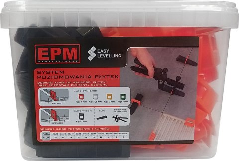 EPM SYSTEM UKŁADANIA PŁYTEK EASY LEVELING 50 KLIN+ 100 KLIPS 1MM