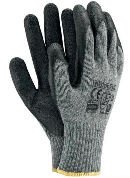 UN RĘKAWICE DZIANINOWE POWLEKANE GUMĄ SILVER DRACO CZARNE 10