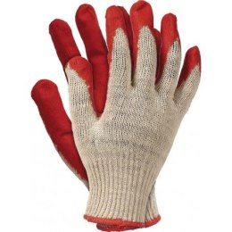 UN RĘKAWICE OGRODNICZKI POWLEKANE GUMĄ CZERWONE 450 ROZ. 9