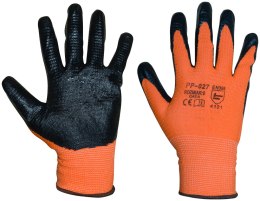 UN RĘKAWICE POLIESTROWE POWLEKANE NITRYLEM POMARAŃCZOWE 8