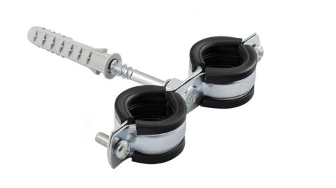 UN UCHWYT DO RUR PODWÓJNY Z TŁUMIKIEM 1''