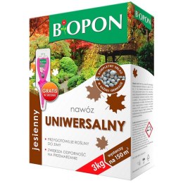 BIOPON NAWÓZ JESIENNY . UNIWERSALNY GRANULAT KARTON Z UCHWYTEM 3 KG