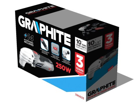 GRAPHITE URZĄDZENIE WIELOFUNKCYJNE 250W, ILOŚĆ OSCYLACJI 15000-21000 GRAPHITE URZĄDZENIE WIELOFUNKCYJNE 250W, ILOŚĆ OSCYLACJI 15000-21000