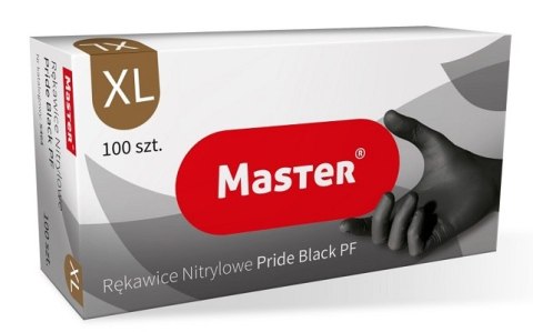 UN RĘKAWICE NITRYLOWE CZARNE MASTER PRIDE ROZMIAR XL