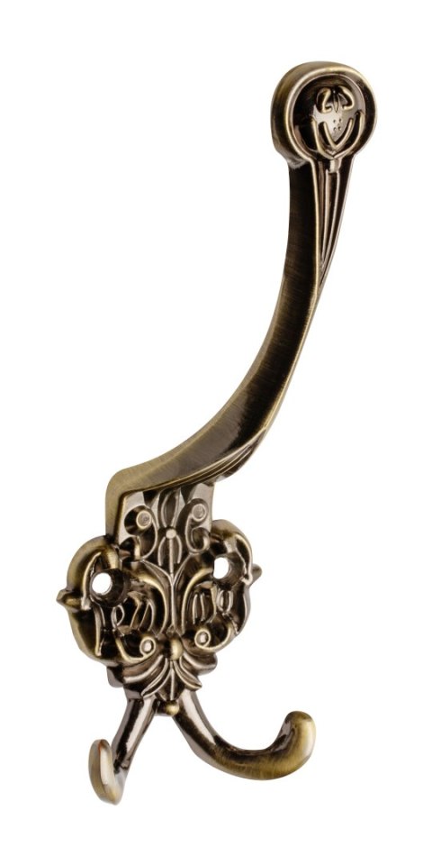 UN WIESZAK ODLEWANY RETRO W KOLORZE STARE ZLOTO KAPELUSZ