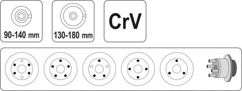 YATO ŚCIĄGACZ TARCZ I BĘBNÓW UNIWERSALNY
