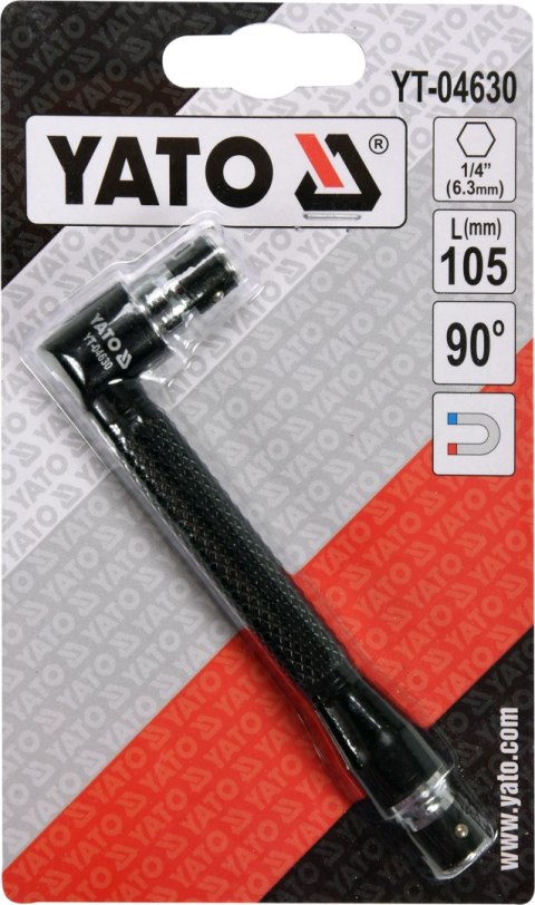 YATO WKRĘTAK KĄTOWY DO KOŃCÓWEK 1/4'' YATO WKRĘTAK KĄTOWY DO KOŃCÓWEK 1/4''