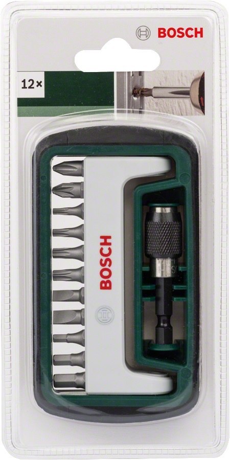 BOSCH 12-CZĘŚCIOWY ZESTAW KOŃCÓWEKS, PH, PZ, HEX, T BOSCH 12-CZĘŚCIOWY ZESTAW KOŃCÓWEKS, PH, PZ, HEX, T