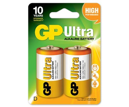 GP BATTERY BATERIA ULTRA+ ALKALINE LR20 1.5V 2SZ