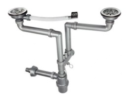 UN SYFON ZLEWOZMYWAKOWY 2 KOMOROWY - Z PRZELEWEM 3.5'