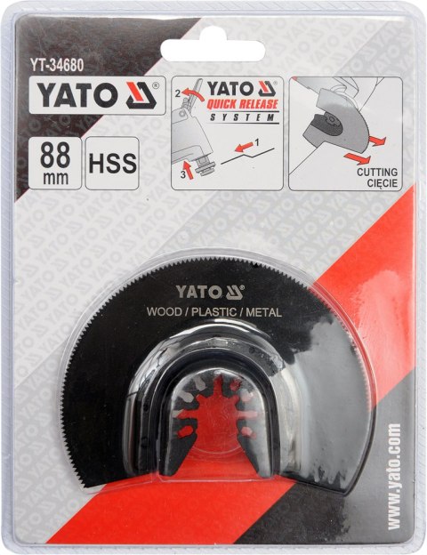 YATO BRZESZCZOT OKRĄGŁY 88MM DO NARZĘDZIA WIELOFUNK. HSS YATO BRZESZCZOT OKRĄGŁY 88MM DO NARZĘDZIA WIELOFUNK. HSS