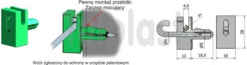 UN PRZELOTKA DRUTU MOCOWANA NA BOLEC PD/B BRĄZOWA