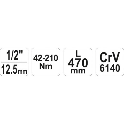 YATO KLUCZ DYNAMOMETRYCZNY 1/2'' 42-210NM YATO KLUCZ DYNAMOMETRYCZNY 1/2'' 42-210NM