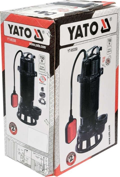 YATO POMPA DO ŚCIEKÓW 750W Z ROZDRABNIACZEM YATO POMPA DO ŚCIEKÓW 750W Z ROZDRABNIACZEM