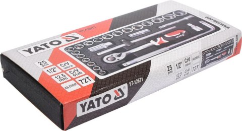 YATO ZESTAW NARZĘDZIOWY 25 CZĘŚCI 1/2'' YATO ZESTAW NARZĘDZIOWY 25 CZĘŚCI 1/2''