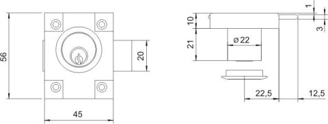 LOB ZAMEK MEBLOWY ZMB-1 NIKLOWANY LOB ZAMEK MEBLOWY ZMB-1 NIKLOWANY