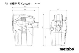 METABO ODKURZACZ AKUMULATOROWY AS 18 HEPA PC COMPACT