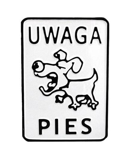 UN TABLICA 15*20CM UWAGA PIES