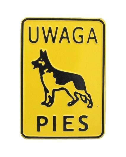 UN TABLICA 15*20CM UWAGA PIES