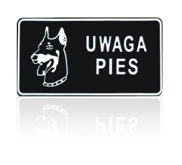UN TABLICA 15*29CM UWAGA PIES