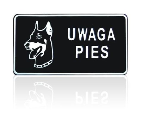 UN TABLICA 15*29CM UWAGA PIES