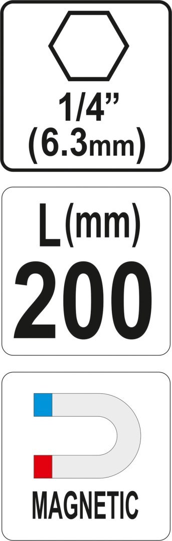 YATO UCHWYT DO BITÓW 1/4*200MM YATO UCHWYT DO BITÓW 1/4*200MM