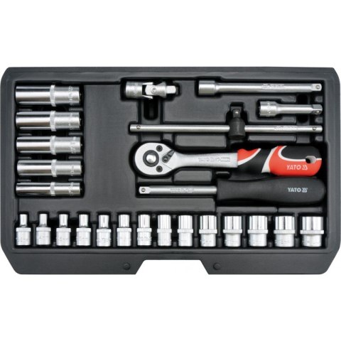YATO ZESTAW NARZĘDZIOWY 1/4'' 25 SZTUK XS YATO ZESTAW NARZĘDZIOWY 1/4'' 25 SZTUK XS