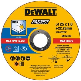 DEWALT TARCZA TNĄCA INOX 125*22,2*1MM 100PC