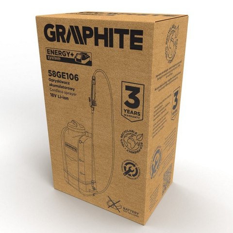 GRAPHITE AKUMULATOROWY OPRYSKIWACZ ENERGY+ 18V 15L BEZ AKUMULATORA GRAPHITE AKUMULATOROWY OPRYSKIWACZ ENERGY+ 18V 15L BEZ AKUMULATORA