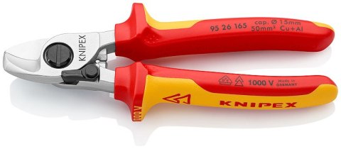 KNIPEX NOŻYCE DO KABLI ZE SPRĘŻYNĄ ROZWIERAJĄCĄ IZOLOWANE 165MM