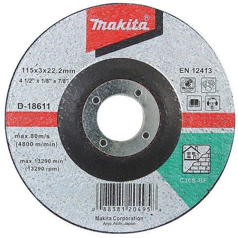 MAKITA TARCZA SZLIFIERSKA DO BETONU 115*3 MM C30S