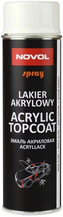 NOVOL SPRAY ACRYL TOPCOAT BIAŁY POŁYSK 500 ML